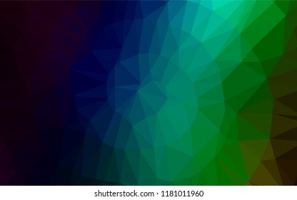 Dark Multicolor, Rainbow vector blurry hexagon pattern. Modern geometrical abstract illustration with gradient. The polygonal design can be used for your web site.