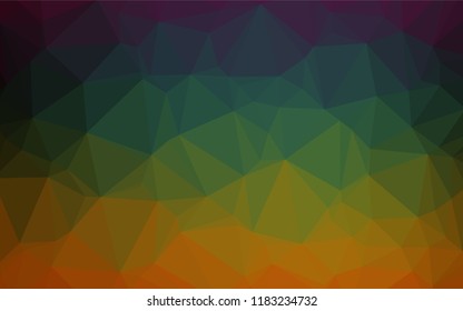 Dark Multicolor, Rainbow vector blurry hexagon pattern. Colorful abstract illustration with gradient. The polygonal design can be used for your web site.