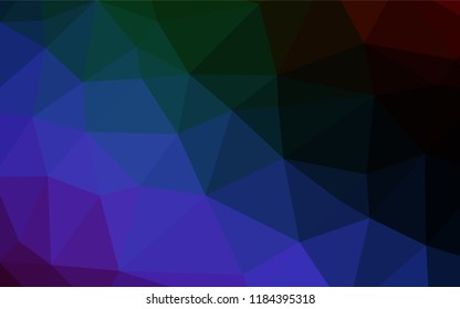 Dark Multicolor, Rainbow vector blurry hexagon template. A sample with polygonal shapes. The polygonal design can be used for your web site.