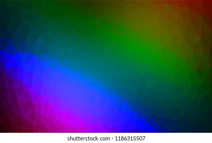 Dark Multicolor, Rainbow vector blurry hexagon template. Modern geometrical abstract illustration with gradient. Brand new design for your business.