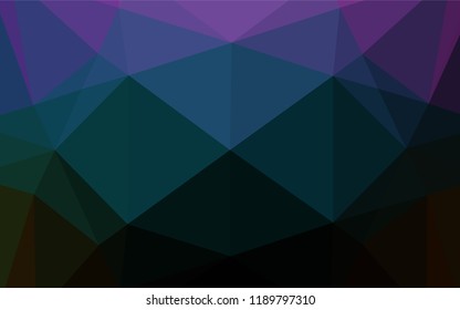 Dark Multicolor, Rainbow vector blurry hexagon texture. Creative geometric illustration in Origami style with gradient. A new texture for your design.