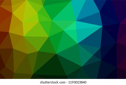 Dark Multicolor, Rainbow vector blurry hexagon template. Shining illustration, which consist of triangles. The textured pattern can be used for background.