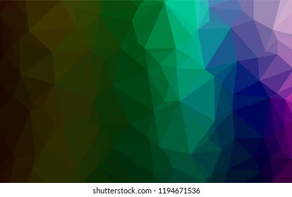 Dark Multicolor, Rainbow vector blurry hexagon pattern. An elegant bright illustration with gradient. Brand new design for your business.