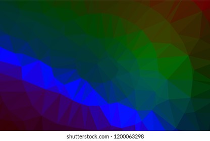 Dark Multicolor, Rainbow vector blurry hexagon template. Shining colored illustration in a Brand new style. The best triangular design for your business.