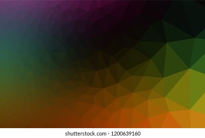 Dark Multicolor, Rainbow vector blurry hexagon texture. Geometric illustration in Origami style with gradient.  Triangular pattern for your business design.