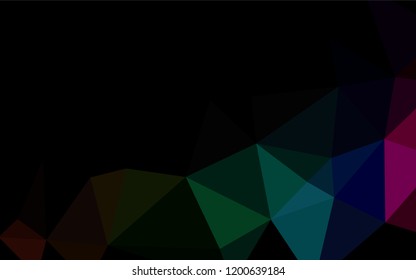 Dark Multicolor, Rainbow vector blurry hexagon texture. Geometric illustration in Origami style with gradient.  The best triangular design for your business.