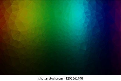 Dark Multicolor, Rainbow vector blurry hexagon template. Creative illustration in halftone style with gradient. The template can be used as a background for cell phones.
