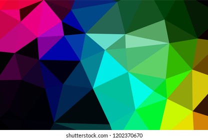 Dark Multicolor, Rainbow vector blurry hexagon pattern. A vague abstract illustration with gradient. A new texture for your design.