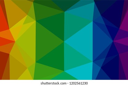 Dark Multicolor, Rainbow vector blurry hexagon pattern. Shining illustration, which consist of triangles. The template can be used as a background for cell phones.