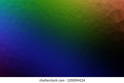 Dark Multicolor, Rainbow vector blurry hexagon texture. Colorful illustration in abstract style with gradient. The template can be used as a background for cell phones.
