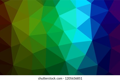 Dark Multicolor, Rainbow vector blurry hexagon pattern. Shining colored illustration in a Brand new style. The template can be used as a background for cell phones.