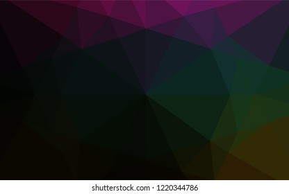 Dark Multicolor, Rainbow vector blurry hexagon template. A vague abstract illustration with gradient. Triangular pattern for your business design.