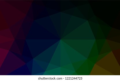 Dark Multicolor, Rainbow vector blurry hexagon template. Glitter abstract illustration with an elegant design. The template can be used as a background for cell phones.