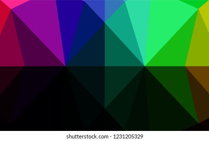 Dark Multicolor, Rainbow vector blurry hexagon texture. Shining illustration, which consist of triangles. The completely new template can be used for your brand book.