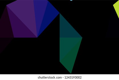 Dark Multicolor, Rainbow vector blurry hexagon template. A sample with polygonal shapes. Brand new design for your business.