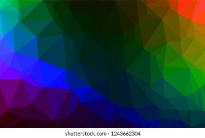 Dark Multicolor, Rainbow vector blurry hexagon pattern. Colorful abstract illustration with gradient. A completely new template for your business design.