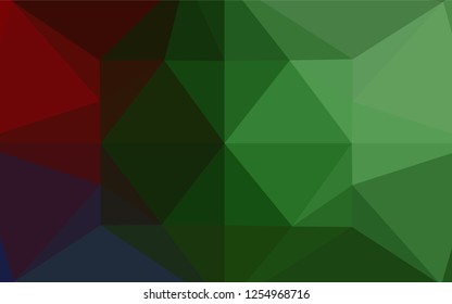 Dark Multicolor, Rainbow vector blurry hexagon pattern. A sample with polygonal shapes. A completely new template for your business design.