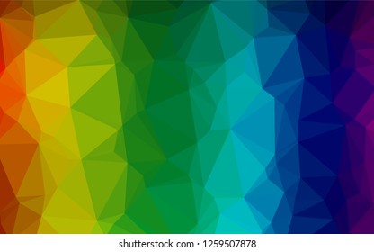 Dark Multicolor, Rainbow vector blurry hexagon texture. Modern geometrical abstract illustration with gradient. The best triangular design for your business.