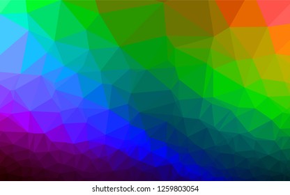 Dark Multicolor, Rainbow vector blurry hexagon pattern. Shining illustration, which consist of triangles. A completely new template for your business design.