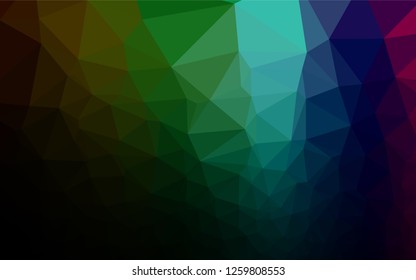 Dark Multicolor, Rainbow vector blurry hexagon pattern. Creative geometric illustration in Origami style with gradient. A completely new design for your business.