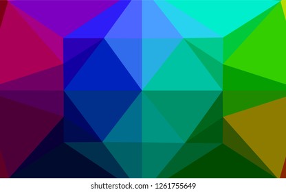 Dark Multicolor, Rainbow vector blurry hexagon template. Creative illustration in halftone style with gradient. The polygonal design can be used for your web site.
