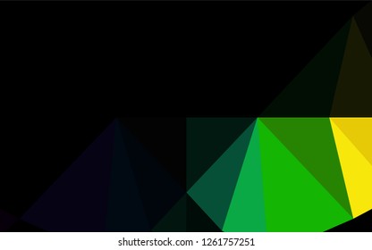 Dark Multicolor, Rainbow vector blurry hexagon pattern. Creative illustration in halftone style with gradient. A completely new template for your business design.