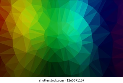 Dark Multicolor, Rainbow vector blurry hexagon pattern. Colorful abstract illustration with gradient. Triangular pattern for your business design.