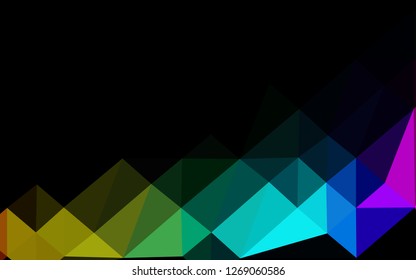 Dark Multicolor, Rainbow vector blurry triangle pattern. Colorful abstract illustration with gradient. Brand new design for your business.