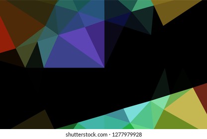 Dark Multicolor, Rainbow vector blurry hexagon pattern. An elegant bright illustration with gradient. The best triangular design for your business.