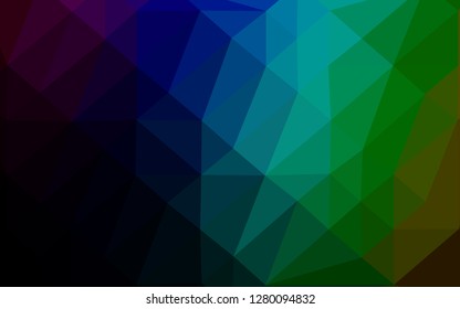 Dark Multicolor, Rainbow vector blurry triangle template. A completely new color illustration in a vague style. Completely new design for your business.