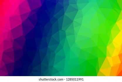 Dark Multicolor, Rainbow vector blurry triangle texture. Modern geometrical abstract illustration with gradient. The best triangular design for your business.