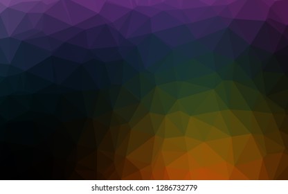 Dark Multicolor, Rainbow vector blurry triangle texture. Colorful illustration in abstract style with gradient. Completely new design for your business.