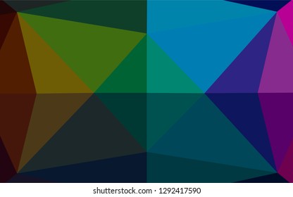 Dark Multicolor, Rainbow vector blurry hexagon pattern. Glitter abstract illustration with an elegant design. The textured pattern can be used for background.