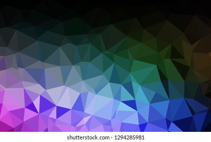 Dark Multicolor, Rainbow vector blurry triangle texture. Modern geometrical abstract illustration with gradient. Template for your brand book.