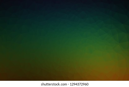 Dark Multicolor, Rainbow vector blurry triangle template. A sample with polygonal shapes. Template for your brand book.