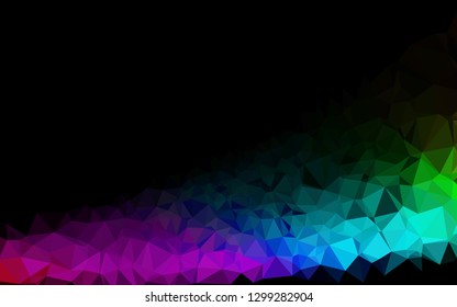 Dark Multicolor, Rainbow vector blurry triangle pattern. A sample with polygonal shapes. Elegant pattern for a brand book.