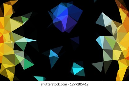 Dark Multicolor, Rainbow vector blurry triangle texture. Modern geometrical abstract illustration with gradient. Brand new style for your business design.
