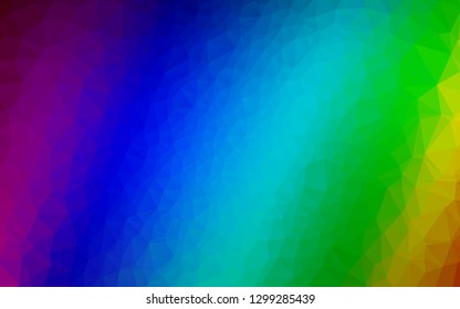 Dark Multicolor, Rainbow vector blurry triangle pattern. An elegant bright illustration with gradient. The best triangular design for your business.