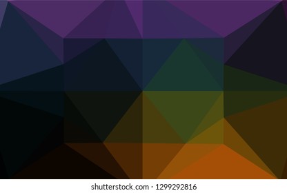 Dark Multicolor, Rainbow vector blurry hexagon pattern. Colorful abstract illustration with gradient. A completely new design for your business.