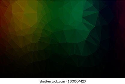 Dark Multicolor, Rainbow vector blurry hexagon template. Shining illustration, which consist of triangles. The template can be used as a background for cell phones.