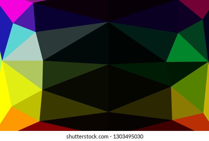 Dark Multicolor, Rainbow vector blurry triangle template. Glitter abstract illustration with an elegant design. Polygonal design for your web site.