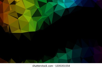 Dark Multicolor, Rainbow vector blurry triangle template. Colorful abstract illustration with gradient. Triangular pattern for your business design.