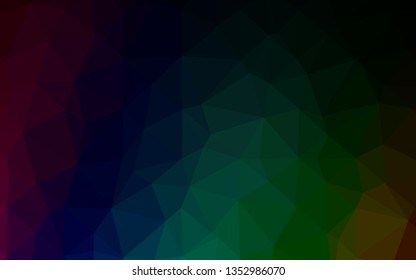 Dark Multicolor, Rainbow vector blurry triangle template. A vague abstract illustration with gradient. Elegant pattern for a brand book.