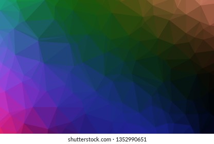 Dark Multicolor, Rainbow vector blurry triangle template. Colorful abstract illustration with gradient. Completely new design for your business.