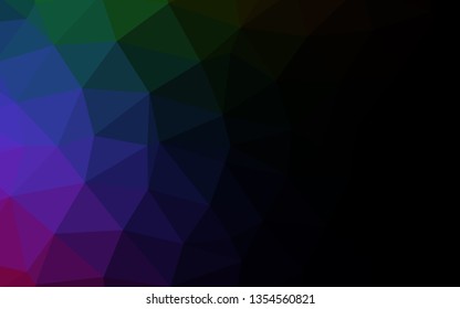 Dark Multicolor, Rainbow vector blurry triangle template. Brand new colorful illustration in with gradient. Polygonal design for your web site.