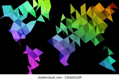 Dark Multicolor, Rainbow vector blurry triangle pattern. Colorful illustration in abstract style with gradient. Template for a cell phone background.