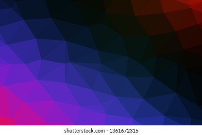 Dark Multicolor, Rainbow vector blurry triangle template. Triangular geometric sample with gradient.  Polygonal design for your web site.