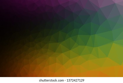 Dark Multicolor, Rainbow vector blurry triangle texture. Creative illustration in halftone style with gradient. Polygonal design for your web site.