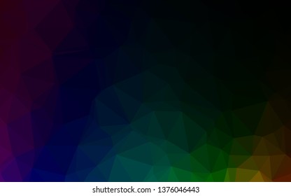 Dark Multicolor, Rainbow vector blurry triangle template. A vague abstract illustration with gradient. Textured pattern for background.
