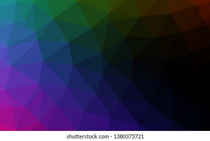 Dark Multicolor, Rainbow vector blurry triangle texture. A completely new color illustration in a vague style. Brand new style for your business design.